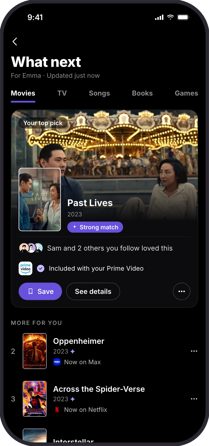 What next: picks for your taste
