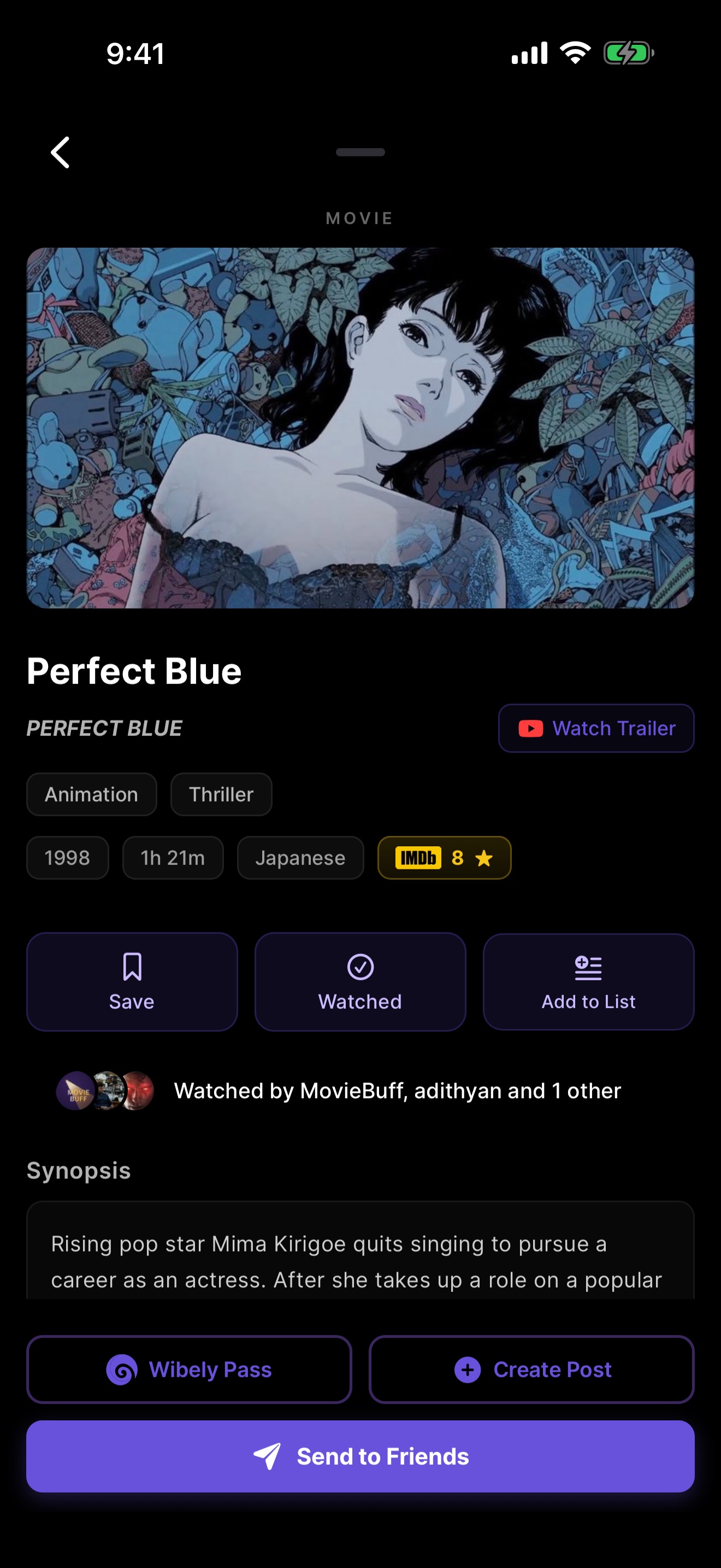 Rating a title and marking it watched
